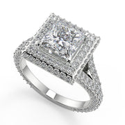 Eva 3 Row Pave Princess Cut Diamond Engagement Ring - Nivetta